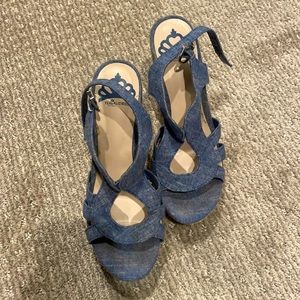 Fergalicious denim platforms. Size 6.